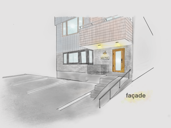 イタリアンレストラン イメージパース(完成予想図)作成ラフプランの画像